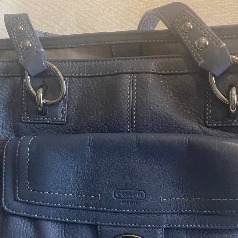 Coach Blue Leather Shoulder Bag - Picture 3 of 12